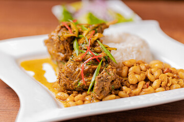 Cabrito a la norteña is a dry dish typical of Peruvian gastronomy.
