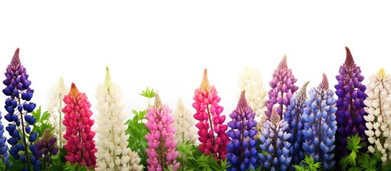 Lupins in the garden setting