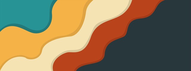 Colorful template banner with gradient color. retro color theme