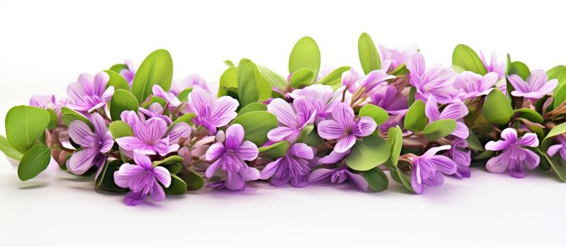 The purple flowers of the water hyacinth Eichhornia crassipes are widespread