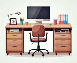 Office Desk Drawer Monitor Stand Working Computer Notebook