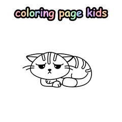 lethargic cat coloring book kids
