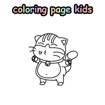 happy cat coloring book kids
