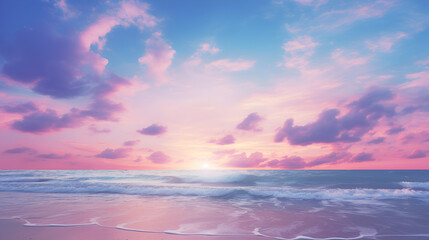 Beautiful Sunset on the Beach. Sunrise over water