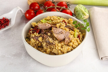 Bulgur with lamb and vegetables