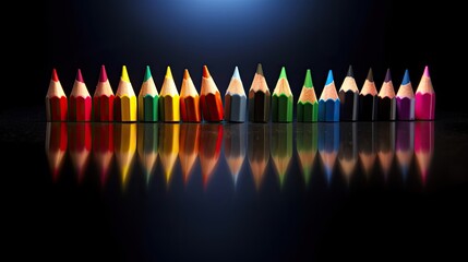 Rainbow Colors Colorful Pencils and Crayons