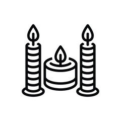 Black line icon for candles