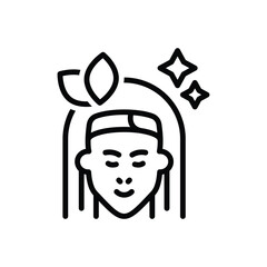 Black line icon for beauty