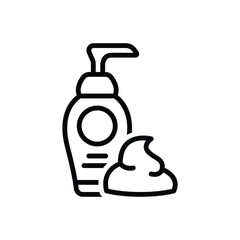 Black line icon for lotion 