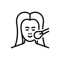 Black line icon for makeup 