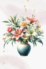 Beautiful Flower Vase and Abstract Background