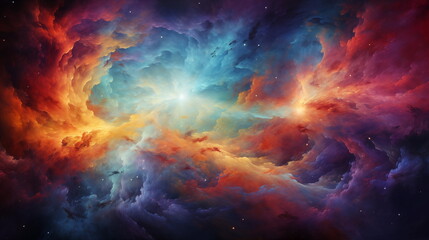 Fototapeta na wymiar Colorful space cosmic clouds astronomy nebulous stars wallpaper