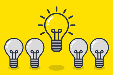 vector illustration of light bulb symbol of ideas and innovation