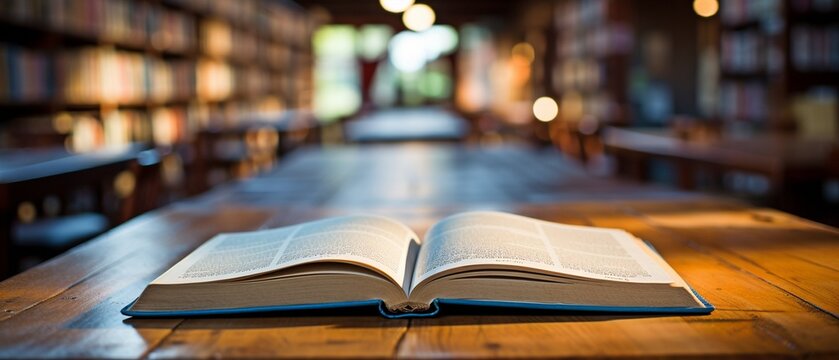 In a library book, an open textbook.