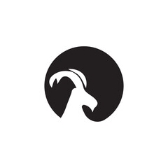 black and white goat logo icon.