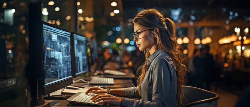 A female coder or software programmer .