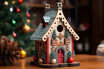 Obraz na płótnie Canvas gingerbread house with christmas decorations