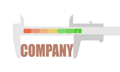 Business concept. Keyword company and the caliper
