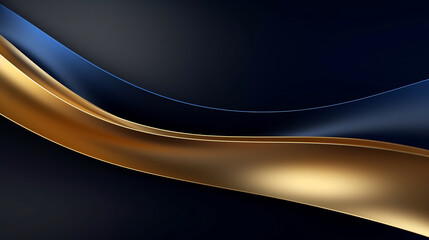 Gold and navy blue waves abstract luxury background