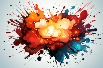 a cartoon illustration of the word boom on white background