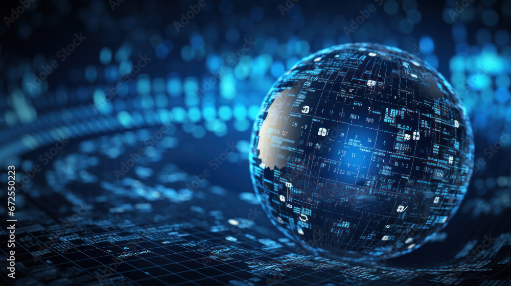 Poster internet network for fast data exchange around planet earth from space, global telecommunication. wo
