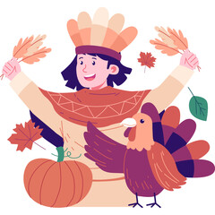 Thanksgiving Character Illustration