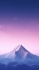 A stunning minimalist background of  mountain against a gradient sky, with a subtle texture adding depth. The color palette is blue and purple
