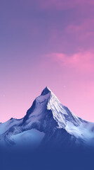 A stunning minimalist background of  mountain against a gradient sky, with a subtle texture adding depth. The color palette is blue and purple