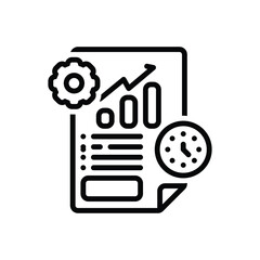 Fototapeta premium Black line icon for project management 