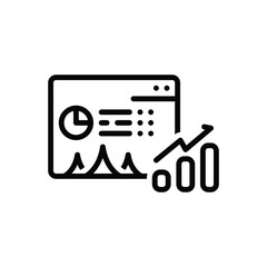 Black line icon for statistics 