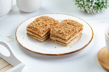 puff pastry with caramel and nuts