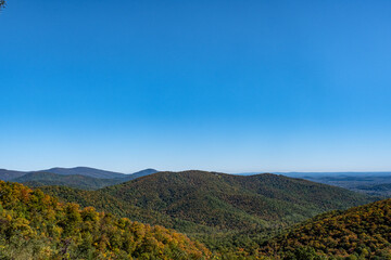 Panoramic view of fall color in Shenandoah National Park.