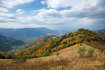 Naklejka premium Golden autumn in the Carpathians