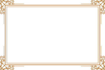 Elements of ornate vintage frames. Gold on white classic calligraphy swirls, floral motifs. Design print for greeting cards, wedding invitations, restaurant menu, royal certificates. Set 15