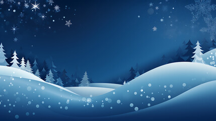 Fototapeta na wymiar Night winter landscape background with trees and snow 