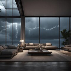 beautiful interior living room. Generative AI