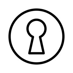 Keyhole Circle Line Icon