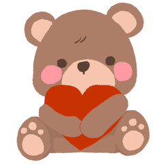 Teddy bear hug a heart