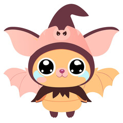 A cute little bat is smiling.