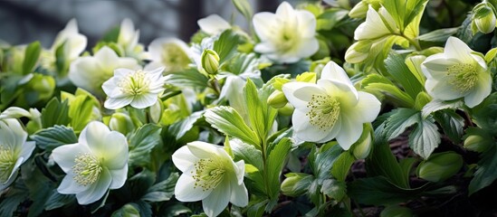 Obraz na płótnie Canvas The Helleborus caucasicus commonly known as the Lenten Rose can be found flourishing in gardens throughout Crimea