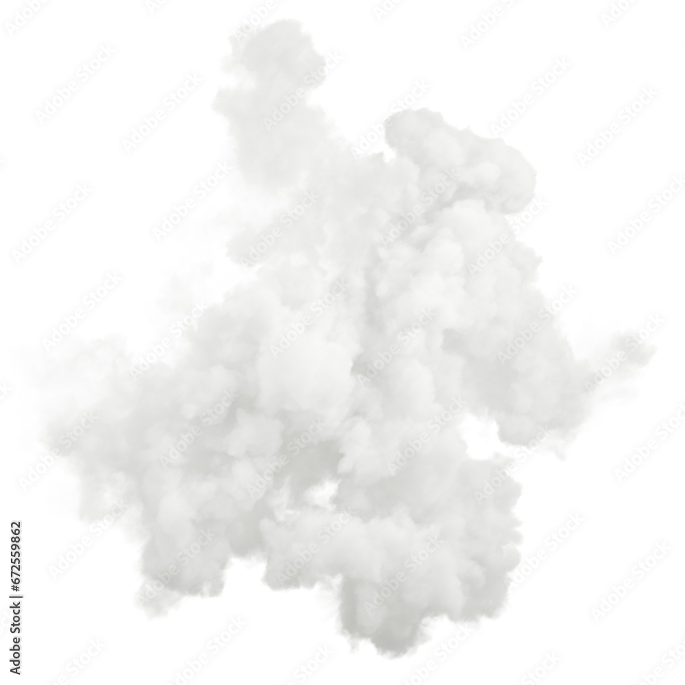 Aufkleber oxygen clouds relaxing shapes on transparent backgrounds 3d rendering png