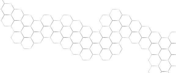 Vector modern hexagon honeycomb transparent background with glowing hexagon geometric lines.	 - obrazy, fototapety, plakaty