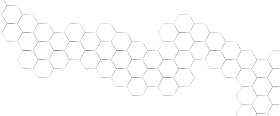 Fotobehang Vector modern hexagon honeycomb transparent background with glowing hexagon geometric lines.  © Grave passenger