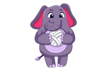 Fototapeta premium Cute Elephant Cartoon Character Design