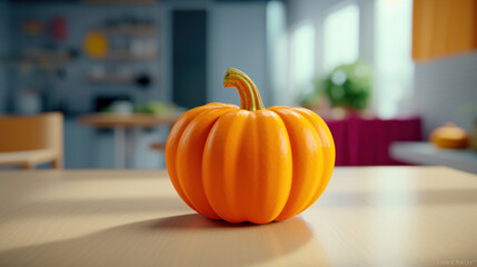 One pumpkin on the table