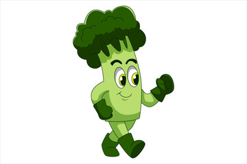 Cute Broccoli Cartoon Character Design