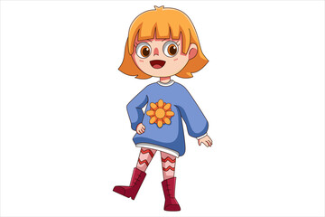 Cute Girl Cartoon Character Design