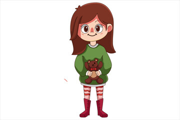 Cute Girl Cartoon Character Design