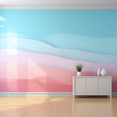 Pastel Wall Digital Backdrops Studio Room Photography Set