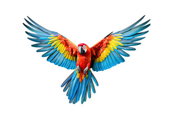 Colorful flying parrot - obrazy, fototapety, plakaty